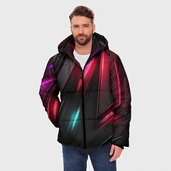 Куртка зимняя мужская Объемные неоновые детали, цвет: 3D-красный — фото 2