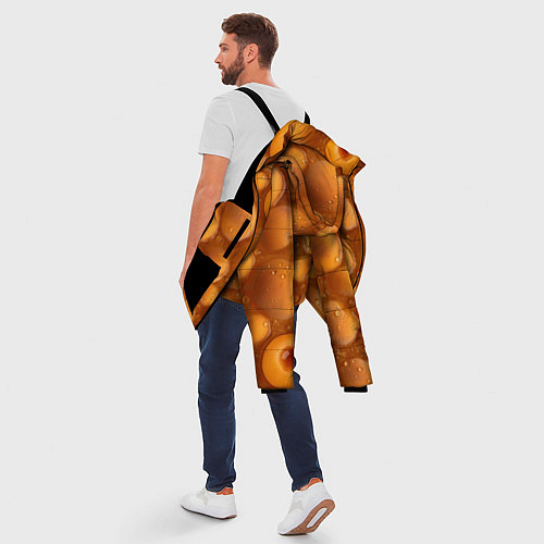 Мужская зимняя куртка Сочная текстура из персиков / 3D-Черный – фото 5