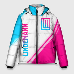 Куртка зимняя мужская Lindemann neon gradient style: надпись, символ, цвет: 3D-черный