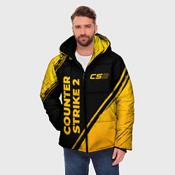 Куртка зимняя мужская Counter Strike 2 - gold gradient: надпись, символ, цвет: 3D-черный — фото 2