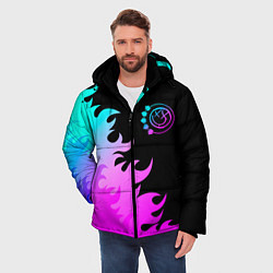 Куртка зимняя мужская Blink 182 неоновый огонь, цвет: 3D-черный — фото 2