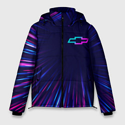 Куртка зимняя мужская Chevrolet neon speed lines, цвет: 3D-черный