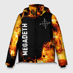 Куртка зимняя мужская Megadeth и пылающий огонь, цвет: 3D-черный