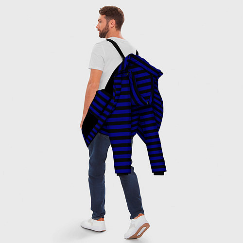 Мужская зимняя куртка Черно-синие полосы / 3D-Черный – фото 5