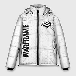 Куртка зимняя мужская Warframe glitch на светлом фоне: надпись, символ, цвет: 3D-черный