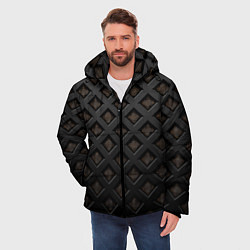 Куртка зимняя мужская Геометрический узор, цвет: 3D-черный — фото 2