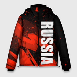 Мужская зимняя куртка Russia - белая надпись на красных брызгах