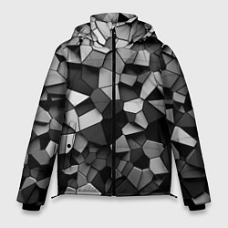 Куртка зимняя мужская Серые стальные плиты, цвет: 3D-черный