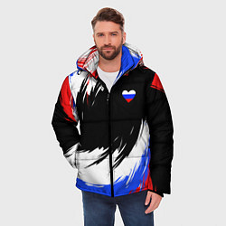 Куртка зимняя мужская Сердечко Россия - мазки кисти, цвет: 3D-черный — фото 2