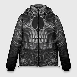 Куртка зимняя мужская Череп в стиле Гигера, цвет: 3D-светло-серый