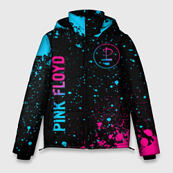 Мужская зимняя куртка Pink Floyd - neon gradient: надпись, символ
