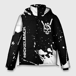 Куртка зимняя мужская Nickelback и рок символ на темном фоне, цвет: 3D-черный