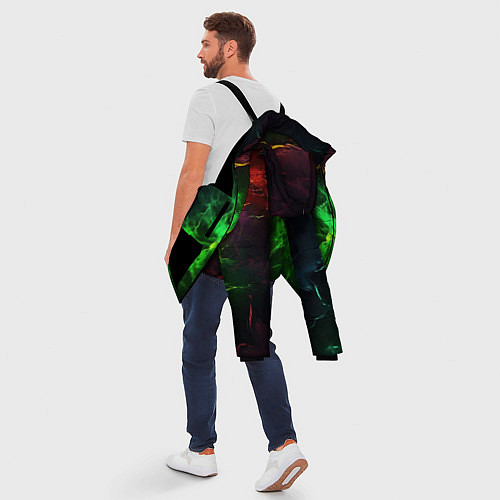 Мужская зимняя куртка Зеленое свечение / 3D-Черный – фото 5