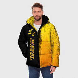 Куртка зимняя мужская JoJo Bizarre Adventure - gold gradient: по-вертика, цвет: 3D-черный — фото 2