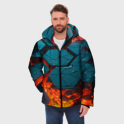 Куртка зимняя мужская Лавовые наносоты, цвет: 3D-красный — фото 2