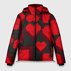 Куртка зимняя мужская Pixel hearts, цвет: 3D-светло-серый