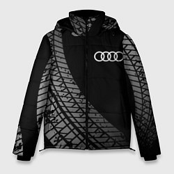 Куртка зимняя мужская Audi tire tracks, цвет: 3D-черный