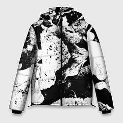 Мужская зимняя куртка Листья черно-белое