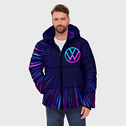 Куртка зимняя мужская Volkswagen neon speed lines, цвет: 3D-черный — фото 2