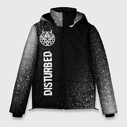 Куртка зимняя мужская Disturbed glitch на темном фоне: по-вертикали, цвет: 3D-черный