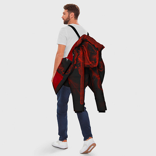 Мужская зимняя куртка Гранж, разводы и паук / 3D-Красный – фото 5