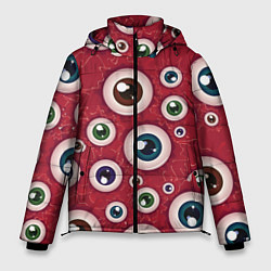 Куртка зимняя мужская Множество жутких глаз, цвет: 3D-светло-серый
