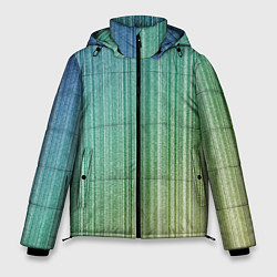 Куртка зимняя мужская Градиент полосы зеленый, цвет: 3D-светло-серый