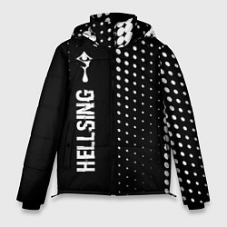 Куртка зимняя мужская Hellsing glitch на темном фоне: по-вертикали, цвет: 3D-черный