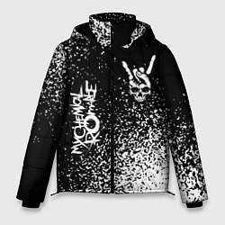 Куртка зимняя мужская My Chemical Romance и рок символ на темном фоне, цвет: 3D-черный