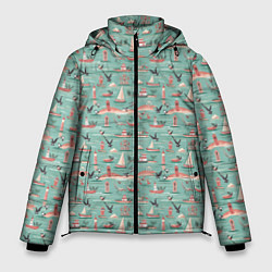 Куртка зимняя мужская Маленькие кораблики, цвет: 3D-красный