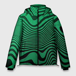Куртка зимняя мужская Абстрактный узор волн, цвет: 3D-черный