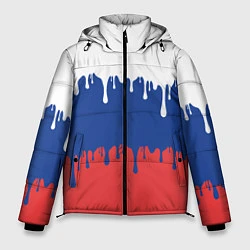 Куртка зимняя мужская Флаг России - потёки, цвет: 3D-светло-серый