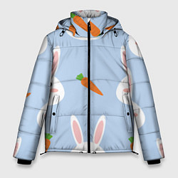 Куртка зимняя мужская Зайчики и морковки, цвет: 3D-светло-серый