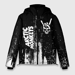 Куртка зимняя мужская Arctic Monkeys и рок символ на темном фоне, цвет: 3D-черный