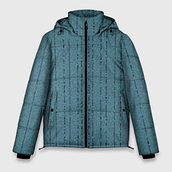 Куртка зимняя мужская Мелкая мозаика бирюзовый полосы, цвет: 3D-светло-серый