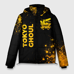 Мужская зимняя куртка Tokyo Ghoul - gold gradient: надпись, символ