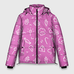 Куртка зимняя мужская Розовые сладости, цвет: 3D-красный