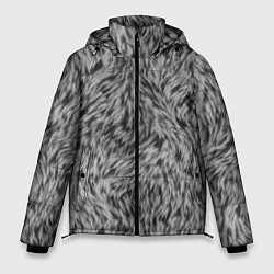 Куртка зимняя мужская Густой серый мех, цвет: 3D-светло-серый