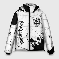 Куртка зимняя мужская Motorhead и рок символ на светлом фоне, цвет: 3D-черный