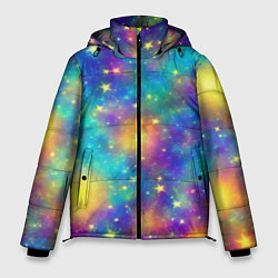 Куртка зимняя мужская Звездный космос, сияющий волшебством, цвет: 3D-черный