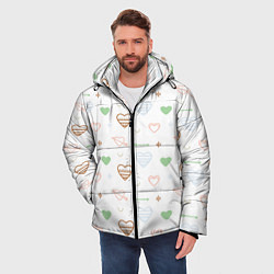 Куртка зимняя мужская Cute hearts, цвет: 3D-светло-серый — фото 2