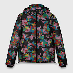 Куртка зимняя мужская Модный разноцветный камуфляж, цвет: 3D-светло-серый