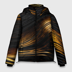 Куртка зимняя мужская Black gold waves, цвет: 3D-красный