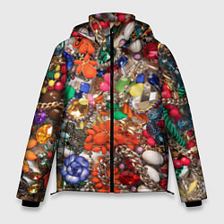 Куртка зимняя мужская Камни и драгоценности, цвет: 3D-красный