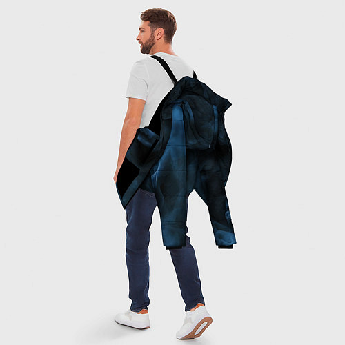 Мужская зимняя куртка Синий туман текстура от нейросети / 3D-Черный – фото 5