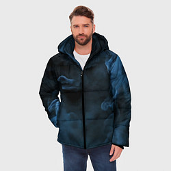 Куртка зимняя мужская Синий туман текстура от нейросети, цвет: 3D-черный — фото 2