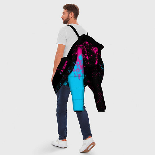 Мужская зимняя куртка System of a Down - neon gradient: по-вертикали / 3D-Черный – фото 5