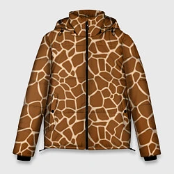 Куртка зимняя мужская Пятнистая шкура жирафа, цвет: 3D-красный
