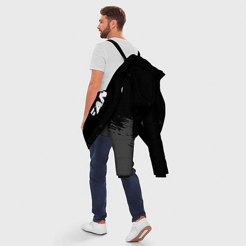 Мужская зимняя куртка Lifan speed на темном фоне со следами шин: надпись / 3D-Черный – фото 5
