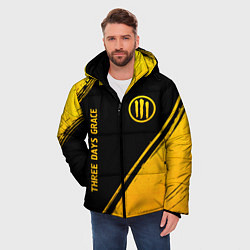 Куртка зимняя мужская Three Days Grace - gold gradient: надпись, символ, цвет: 3D-черный — фото 2